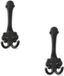 Merkloos / Sans marque Garderobe kapstok jashaken/ophanghaken - 3x - dubbele haak - antiek zwart - 7,5 x 3 cm