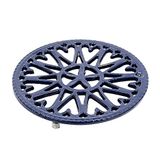 Minuteman International Gietijzeren Onderzetter, Blauw, 7" Diameter