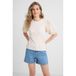 Anytime Anytime Jersey top met pofmouwen beige