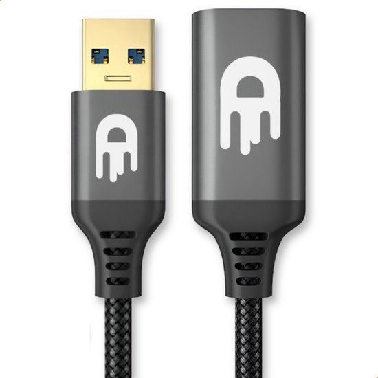 Drivv. Premium USB Verlengkabel 3.0 - 3 Meter - Zwart