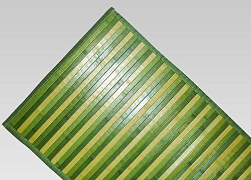 BIANCHERIAWEB Bamboe tapijt Degradé, groen, keukenloper 50 x 140 cm, antislip, 100% bamboe