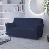Italian Bed Linen DAHLIA Elastische bankovertrek van polyester, donkerblauw, 2-zits