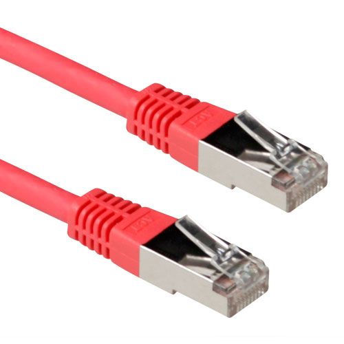 ACT Rode 5 meter LSZH SFTP CAT6A patchkabel met RJ45 connectoren
