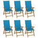 VidaXL Fauteuils 6 pièces avec coussins bois d'acacia massif Bleu