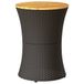 VidaXL Tuinbijzettafel trommelvormig poly rattan en massief hout zwart