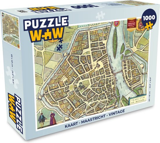 MuchoWow Puzzel Kaart - Maastricht - Vintage - Legpuzzel - Puzzel 1000 stukjes volwassenen