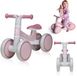 Lionelo Villy Loopfiets - Roze/Wit - 1-3 jaar - 4 wielen