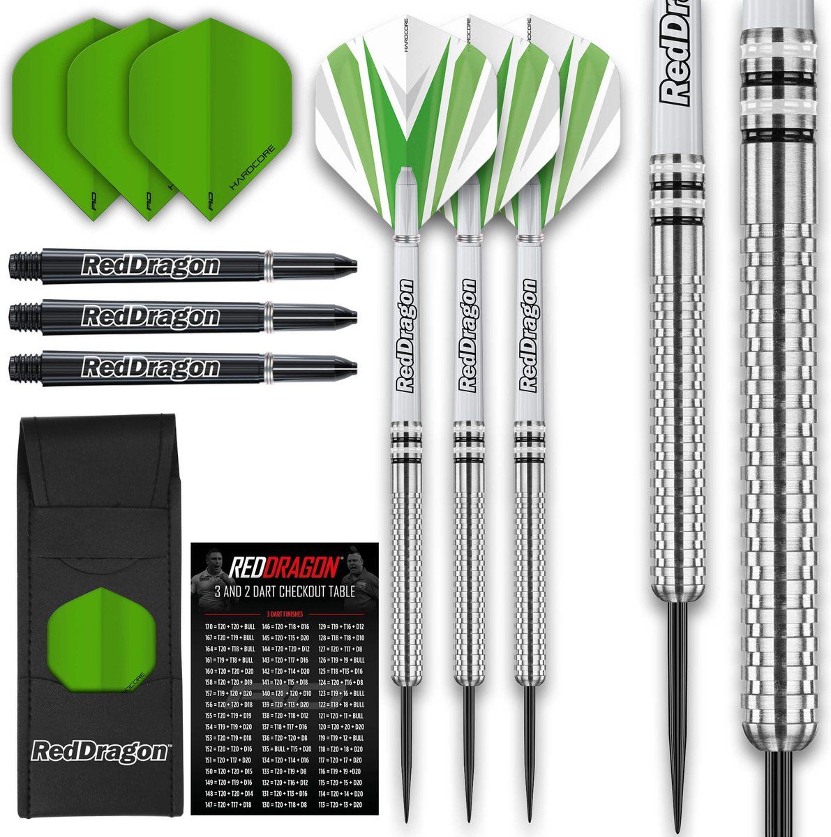 Red Dragon - Raider: Steeltip Tungsten Dartpijlen Professioneel - Groen 23 gram