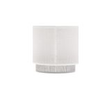 PRENDELUZ Witte en grijze E14-lampenkap met afmetingen van 14 cm diameter en 12 cm hoogte, ideaal voor decoratie en zacht licht.