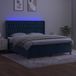 Maison Exclusive - Lit boxspring avec matelas et LED bleu foncé 180x200 cm velours