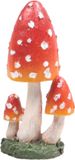 Merkloos / Sans marque Imhof & Stevens B.V. Decoratie huis/tuin beeldje paddenstoelen - hoge hoed - vliegenzwammen - rood/wit - 10 cm