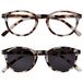 Opulize Zen Tweeling Pak Leesbril Met Zon Lezer Licht Bruine Schildpad Klein Mannen Vrouwen RS24-1T +1,50