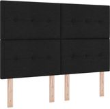 vidaXL LED Boxspringbed met Hoofdeinde Zwart 160 x 200 cm Stof