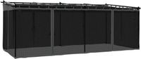 vidaXL Prieel met zijwanden van gaas 6x3 m staal antracietkleurig