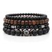 Memphis Stacked Armband - Hout & Lava Steen