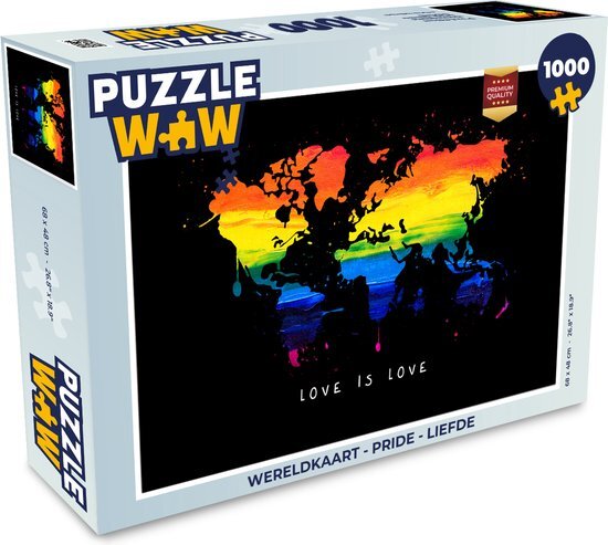 MuchoWow Puzzel Wereldkaart - Pride - Liefde - Legpuzzel - Puzzel 1000 stukjes volwassenen