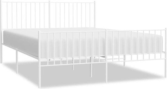 vidaXL Bedframe Metaal Wit 160x200 cm