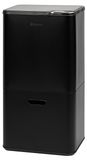 Eluno poubelle, 58 litres de capacité, 3 compartiments, métal noir