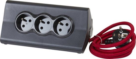 Legrand Stekkerdoos - 3 stopcontacten - Met penaarde - 2 USB - Tablethouder - 1.5m - Zwart