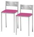 Chaise de cuisine avec dossier, similicuir, rose, 45 cm
