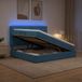 vidaXL lit de rangement LED bleu foncé 180 x 200 cm velours