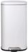 Poubelle - Poubelle rectangulaire - 30 litres - Acier inoxydable - Avec pédale - Fermeture douce - Blanc