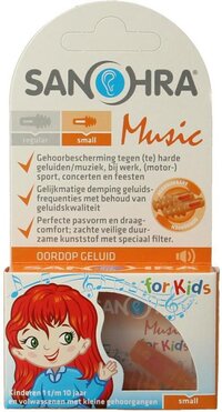 Sanohra Oordoppen Muziek Small - Oranje - Kinderen