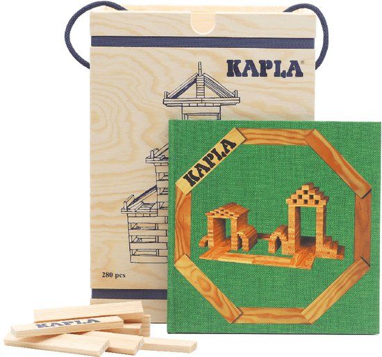 KAPLA KAPLA Blank Constructiespeelgoed Groen Voorbeeldboek 280 Plankjes