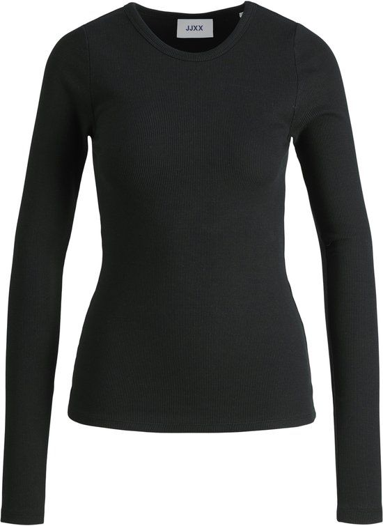 JJXX GIRL JACK&JONES JXFREYA STR LS RIB TEE JRS NOOS GRL Meisjes Lange mouwen shirts Zwart Maat 140