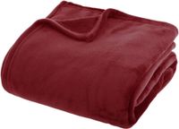 Atmosphera Fleece deken/fleeceplaid - Bordeaux rood - 180 x 230 cm - polyester - Molton Bankdeken