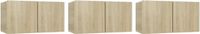 vidaXL Tv-hangmeubelen 3 st 60x30x30 cm sonoma eikenkleurig