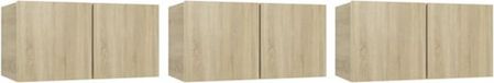 vidaXL Tv-hangmeubelen 3 st 60x30x30 cm sonoma eikenkleurig