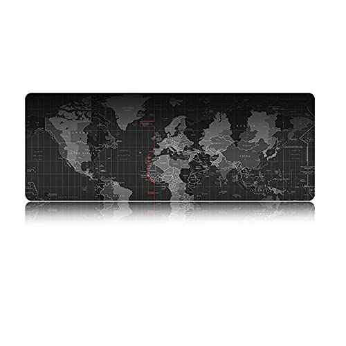 LL-COEUR Wereldkaart Grote Natuurlijk Rubber Antislip Muismat Computer Kantoor Bureaulegger (700 x 300 x 3 mm)