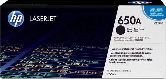 HP 650A Original Black LaserJet Toner Cartridge