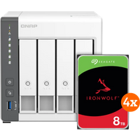 QNAP TS-433-4G NAS + Seagate Ironwolf 32TB (4x8TB)