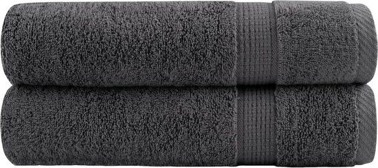 vidaXL Badhanddoeken SOLUND 2 stuks 600 g/m² 100x150 cm Antraciet