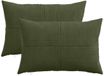 vidaXL Kussensloop - 2 stuks - ALMELO - Groen - 30 x 50 cm - Corduroy