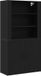 vidaXL Highboard Zwart Eiken 80 x 33 x 150 cm Bewerkt Hout