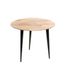 HAKU Bijzettafel rond acacia massief hout metaal onderstel zwart ronde sofatafel salontafel - Maat: H 41 cm x Ø 50 cm, Stijl: Modern