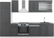 Vicco Fame-Line Unité de cuisine complète – 300 cm, WB Anthracite Anthracite-Or/Blanc