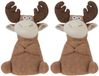 Home & Styling Poids de porte Cerf ou faon - 2x - 1 kilo - marron - polyester - 20 x 30 cm