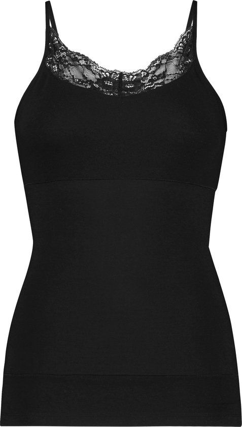 Ten Cate Basics spaghetti top shape met kant zwart voor Dames | Maat XL