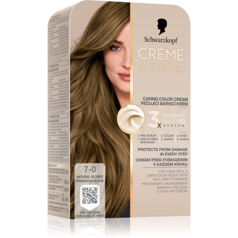 Schwarzkopf Creme Supreme Hair Color Shade 70 Natural Dark Blonde (70 Natuurlijk Donker Blond)