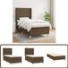 vidaXL Boxspring met matras stof donkerbruin 100x200 cm