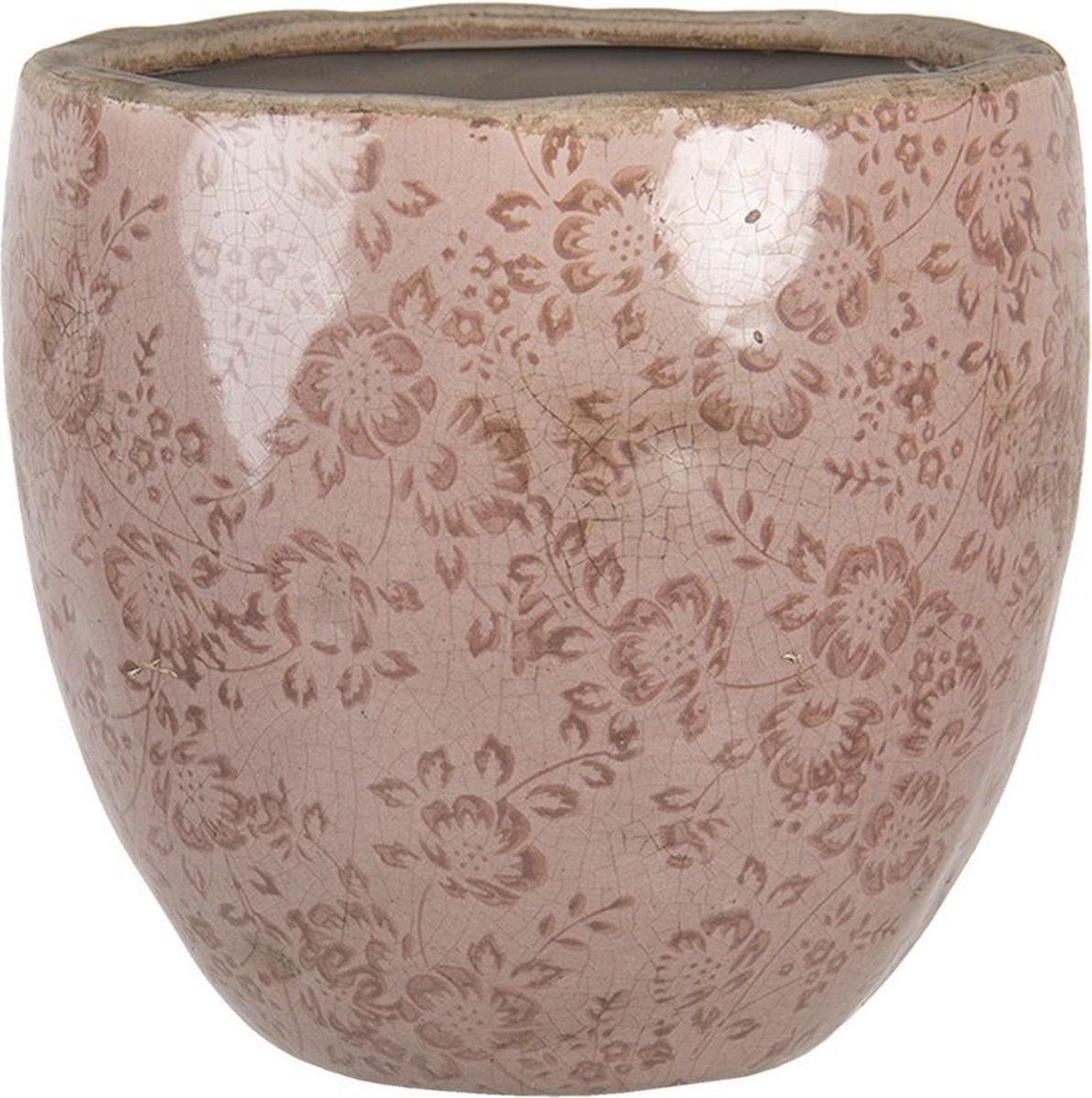 Clayre & Eef Bloempot Ø 20x19 cm Roze Keramiek