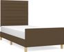 vidaXL Bedframe zonder matras, donkerbruin, 100x200 cm, stof