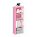 Furinno Luder 4-Tier Open Plank Boekenkast, Roze/Wit
