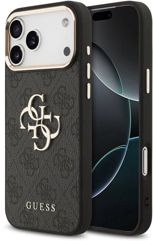 Guess Back Cover - iPhone 17 Pro Max - Zwart - Goud Accent
