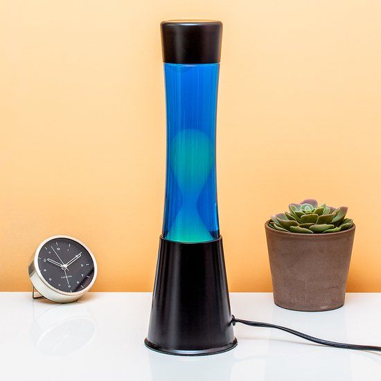 Fisura Lavalamp Zwart Met Witte Lava