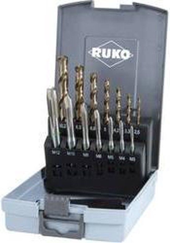 RUKO 245051RO Machinetapboorset 14-delig DIN 371, DIN 376 HSSE-Co 5